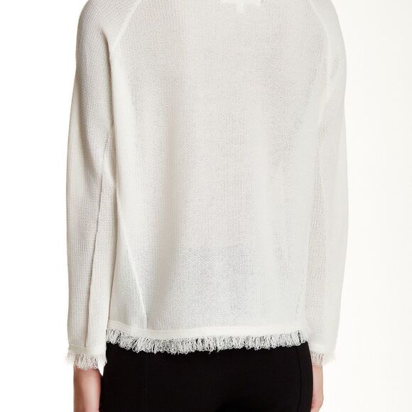 Endless Rose Roxanne White Crop Fringe Sweater - Picture 2 of 7